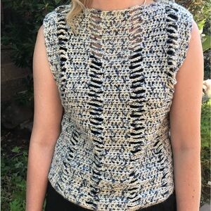 NWT Off The Chain Crochet Tank, Size Medium, Summer Crochet Top, Hand Crocheted